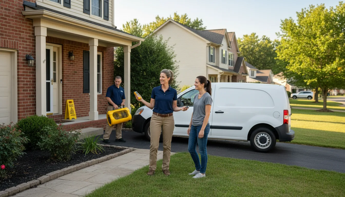Residential water damage restoration in Staunton, IL
